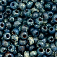 Miyuki 6/0 Rocailles Opaque picasso dark teal 6-4516