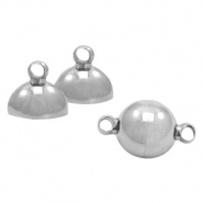 Zubeh&ouml;r aus Stainless Steel - Rostfreiem Stahl Magnetverschluss Ball 8mm Antik silber