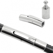 Zubeh&ouml;r aus Stainless Steel - Rostfreiem Stahl Klickverschluss &Oslash;4mm Antik silber