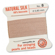 Griffin bead cord natural silk &Oslash;0.8mm Light pink