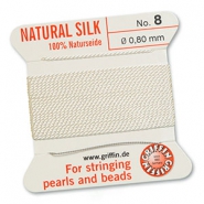 Griffin bead cord natural silk &Oslash;0.8mm White