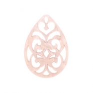 Anh&auml;nger Resin Tropfen Barock 38x27mm Delicacy rose