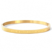 Stainless Steel - Rostfrei Stahl Armb&auml;nder "LOVE LIFE AND ENJOY EVERY MOMENT" Gold