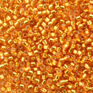 Miyuki Perlen 11/0 delica's Duracoat silverlined dyed yellow gold DB-2157