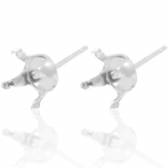 Zubeh&ouml;r 925 Silber Ohrstecker mit  Fassung f&uuml;r Swarovski SS29 (6mm) Silber