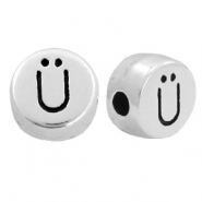 Perle Buchstabe Metall DQ &Uuml; Antik silber (Nickelfrei)