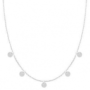 Stainless Steel - Rostfrei Stahl Kette Coins Silber