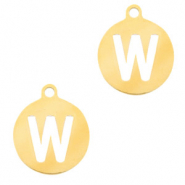 Anh&auml;nger aus Stainless Steel - Rostfreiem Stahl 10mm Initial coin W Gold