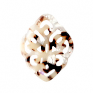 Anh&auml;nger aus Resin Rhombus Barock Mixed beige brown