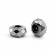 Perlen aus H&auml;matit Facett Disc 4x2mm Anthracite grey