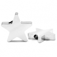 Perlen aus Stainless Steel - Rostfreiem Stahl Stern Silber