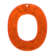 Anh&auml;nger aus Resin oval 48x40mm Tangerine tango orange