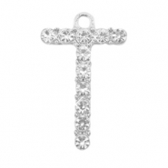 Anh&auml;nger Metall Basic Quality Strass Initiale T Antik silber
