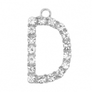 Anh&auml;nger Metall Basic Quality Strass Initiale D Antik silber