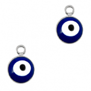Anh&auml;nger Metall Basic Quality 6mm Nazar Auge Silber-blau