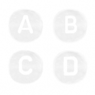 Acryl Buchstaben Mix&nbsp; White transparent