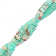 Perlen Naturstein Disc 4mm Marble turquoise green