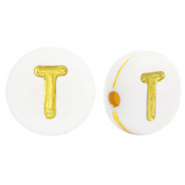 Acryl Buchstaben T White-gold