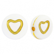 Acryl Buchstaben Herzen White-gold