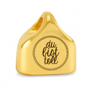 Endkappen Metall DQ "DU BIST TOLL" Mix & Match Gold (Nickelfrei)