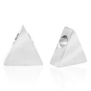 Perlen aus Stainless Steel - Rostfreiem Stahl Triangle Silber