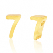 Perlen aus Stainless Steel - Rostfreiem Stahl Zahlen 7 Gold