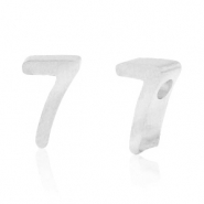 Perlen aus Stainless Steel - Rostfreiem Stahl Zahlen 7 Silber