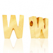 Perlen aus Stainless Steel - Rostfreiem Stahl Buchstaben W Gold