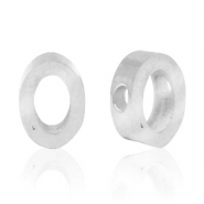 Perlen aus Stainless Steel - Rostfreiem Stahl Buchstaben O Silber