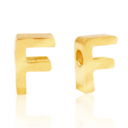 Perlen aus Stainless Steel - Rostfreiem Stahl Buchstaben F Gold