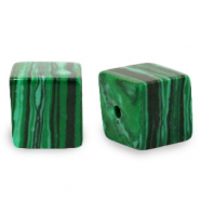 Naturstein Perlen Square 4mm Green