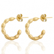 Stainless Steel - Rostfrei Stahl Ohrringe Ohrstecker Creolen Gold