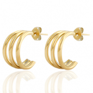 Stainless Steel - Rostfrei Stahl Ohrringe Ohrstecker Creolen Gold