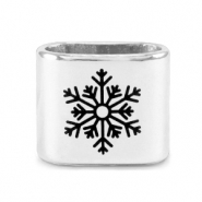 Schieber Metall DQ Snowflake Mix & Match Antik silber (Nickelfrei)