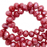 Facetten Top Glas Perlen 6x4mm Rondellen Garnet red-pearl shine coating