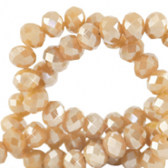 Facetten Top Glas Perlen 3x2mm Rondellen Golden shadow opal-amber pearl shine coating