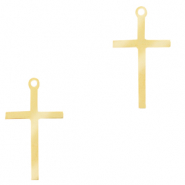 Anh&auml;nger aus Stainless Steel - Rostfreiem Stahl Kreuz Gold