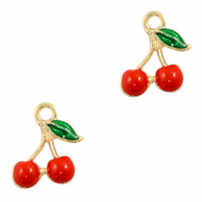 Anh&auml;nger Metall Basic Quality Cherries Gold-red