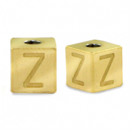 Perlen aus Stainless Steel - Rostfreiem Stahl Buchstaben Z Gold