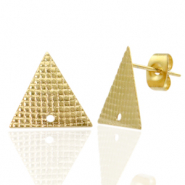 Stainless Steel - Rostfrei Stahl Ohrringe/Ohrstecker Triangle mit &Ouml;se Gold
