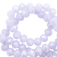 Facetten Top Glas Perlen 8x6 mm Rondellen Soft lavender blue-pearl shine coating
