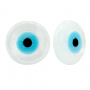 Perle Muschel Disc Evil Eye White