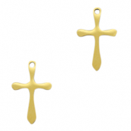 Anh&auml;nger aus Stainless Steel - Rostfreiem Stahl Cross Gold