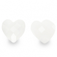 Facetten Perlen Fashion Heart White