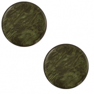 12 mm flach Polaris Elements Cabochon Lively Army green