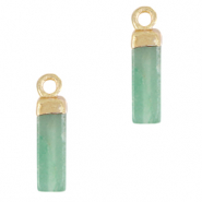Anh&auml;nger Naturstein Tube Crysolite green-gold