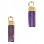 Anh&auml;nger Naturstein Amethyst Tube Purple-gold