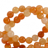 Perlen Naturstein Quarz 6mm Multicolour sandstone orange-off white