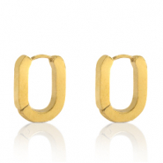 Stainless Steel - Rostfrei Stahl Ohrringe Oval Gold