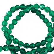 Perlen Naturstein Facett geschliffen 3mm Green-pearl shine coating